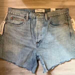 Aritzia Denim Forum Mid-Thigh Light Blue Shorts